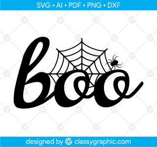 Spiderweb Boo Svg for Kids and Adults Shirt and Decoration
