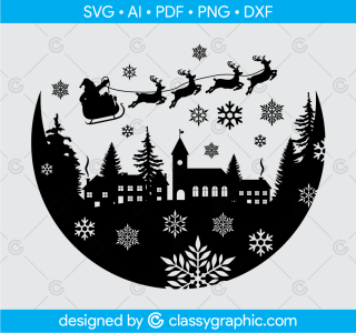 Christmas Scene Svg, Christmas Village Svg, Funny Christmas Svg, Christmas Svg, Christmas Santa Svg, Cricut file, Vector file, Cutting Files