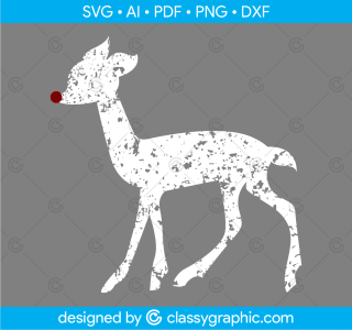 Rudolph Svg, Christmas Reindeer Svg, Reindeer Svg, Christmas deer, Christmas Svg, Christmas Cut Files, Cricut, Silhouette Cut File, Reindeer