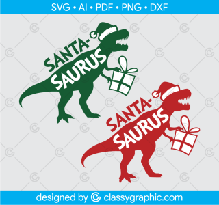Santa Dinosaur Svg, Christmas T-Rex Svg, Christmas Dinosaurs Svg, Boy Christmas Svg, Kids Dino Shirt Svg, Santa Hat Svg File for Cricut Svg