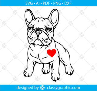 French Bulldog Love, French bulldog sign, French Bulldog Love Cut Svg, Png, Digital Art, Animal, Svg dog, French bulldog Svg, bulldogs Png