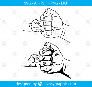 Fist Bump SVG Bundle, Son Dad Fist Svg, Png, Dxf Cut Files for Cricut, New Dad SVG, Father's Day SVG, Dad and Baby Fist Bump Svg Clipart