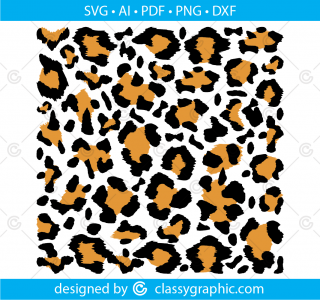 Fuzzy Leopard Print with Offset Svg, Fuzzy Leopard Print and Outline Svg, Animal Print Cutfiles Png for Cricut Silhouette and Other Cutters