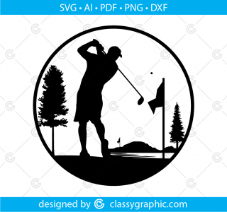 Golfing Svg, Golfing Design Svg, Golfer Silhouette Download Cut File Monogram, Golf vector, Golf Club Instant Download, Golfing Design Svg