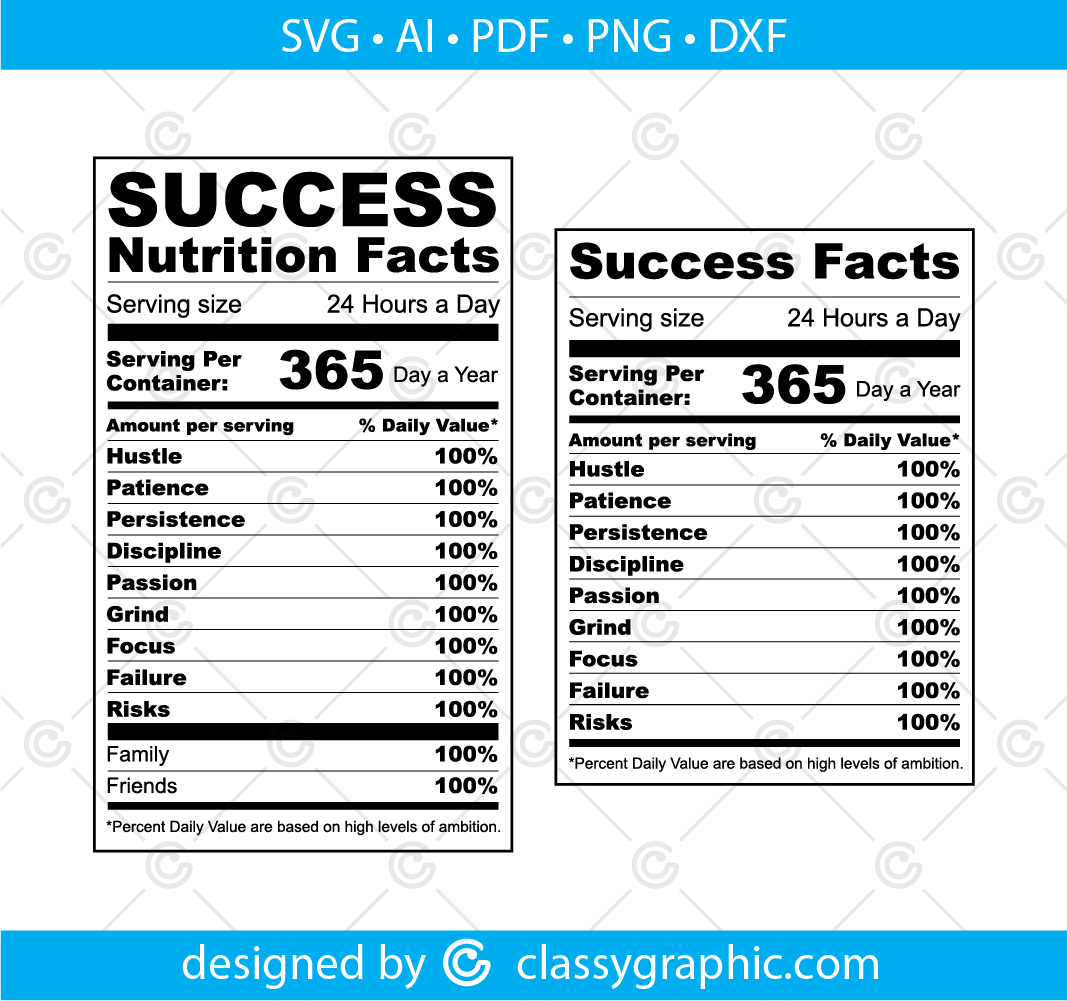 Success Nutrition Facts Svg, Success Svg, Success label Svg, Nutrition