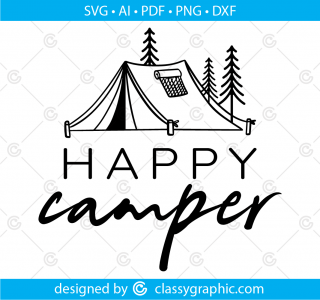 Happy camper svg, camp life svg, adventure svg, vacation svg, camp shirt svg, camper svg, camping quote svg, travel shirt svg, png, dxf file