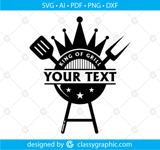 King of grill svg, grill apron svg, grill saying svg, grill master svg, the grill father svg, king of the grill, smoker grill, bbq svg