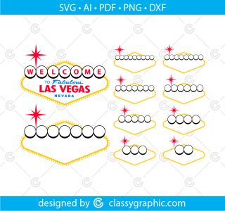 Las Vegas sign blank, Cutting Files Svg, Las Vegas Svg, Welcome Sign Clipart, Png, Welcome Sign Svg, Digital Graphic Design Instant Download