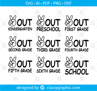 Last Day of School Svg Bundle, Peace out school Svg Bundle, Last day of school quotes for Cut file Svg files for Cricut PNG, Peace Out Svg