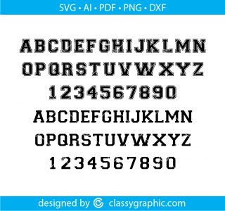 Varsity Font Svg, Varsity Layered Font Svg, University font, College font Svg Alphabet Athletic Sport Block Decal cut file Cricut Silhouette
