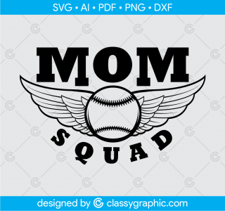 Baseball mom Squad Svg