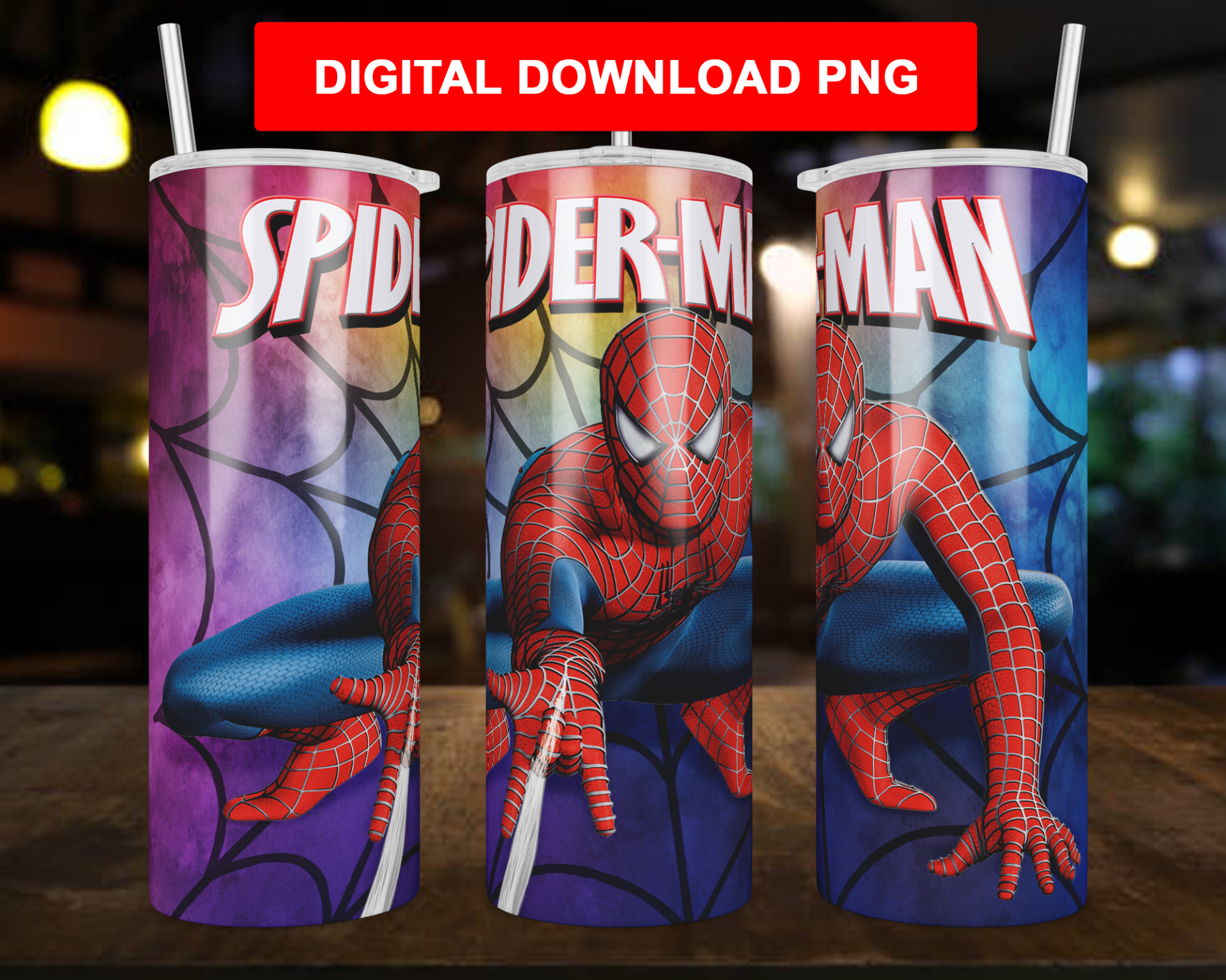 Spiderman Tumbler PNG, 3D Halloween Tumbler, Straight Design 20oz/ 30oz  Skinny Tumbler PNG, Instant download